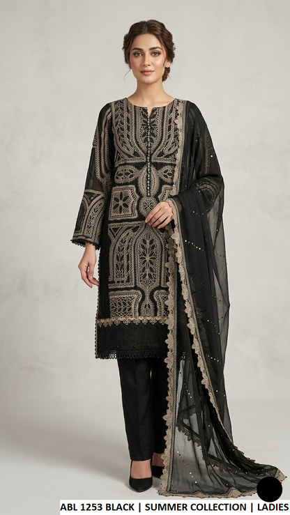 Pakistani women's cotton A-Line shirt with plazo side view