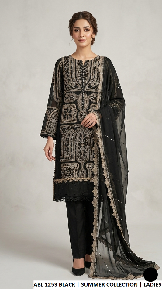 Pakistani women's cotton A-Line shirt with plazo side view