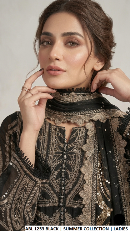 Pakistani women's cotton A-Line casual outfit detail view