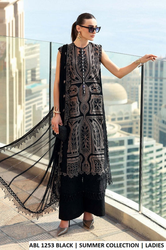 Cotton A-Line shirt plazo - Pakistani women's casual outfit with chiffon dupatta front view