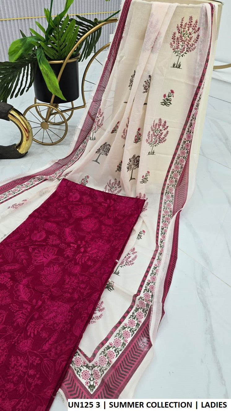 Pakistani women's lawn 2-piece summer casual suit back view