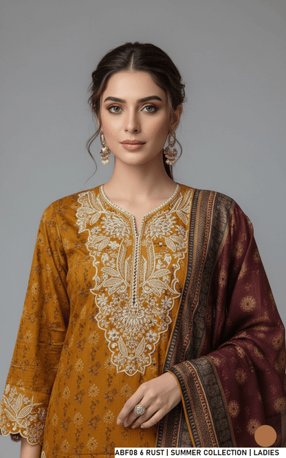 Pakistani women's lawn straight printed casual shirt side view