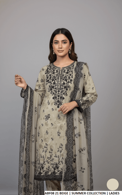 Pakistani women's lawn straight printed casual shirt side view