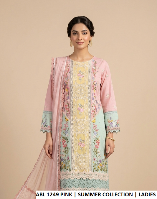 ABL 1249 PRINT - Elegant Printed Poly Lawn 3-Piece Women's Pakistani Suit