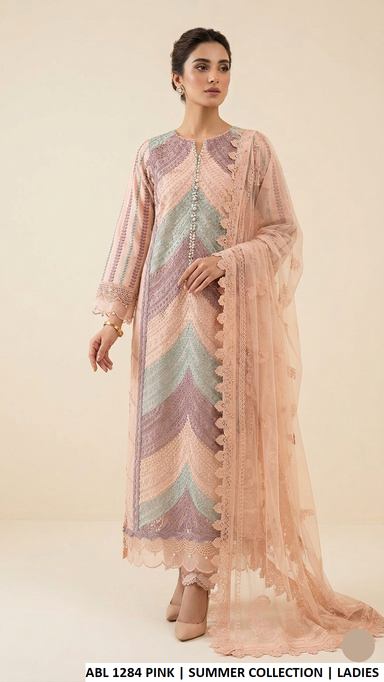 Cotton straight shirt plazo pink - Pakistani women's casual outfit with organza dupatta front view