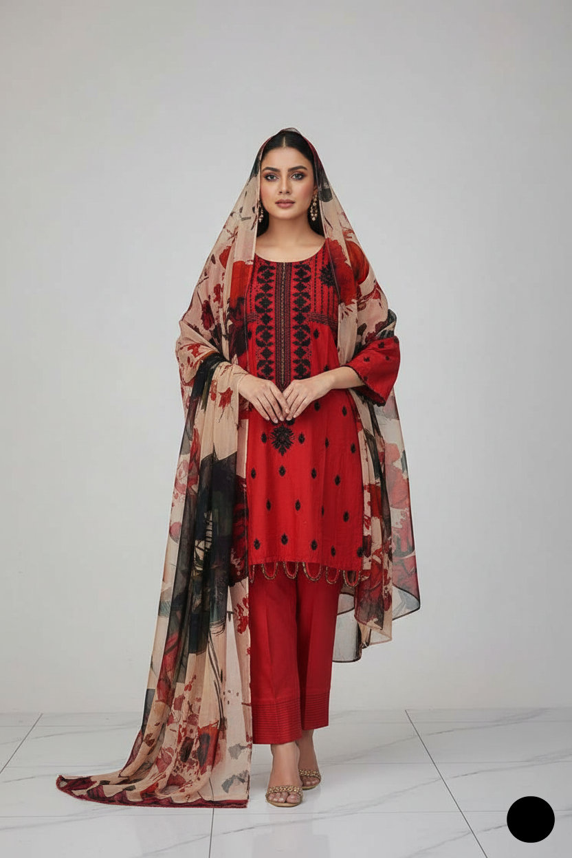 SG 1500 RED | FARSHI SHALWAR