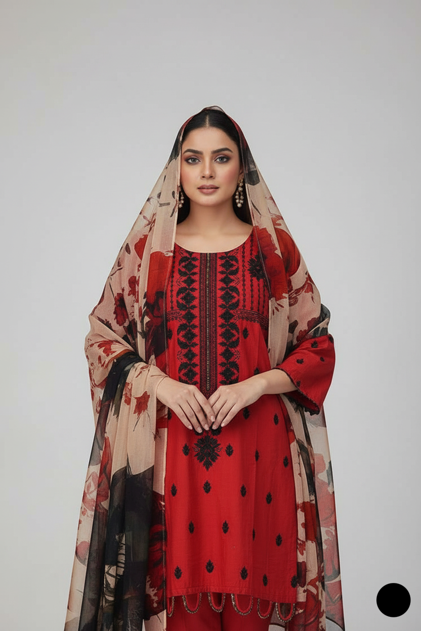 SG 1500 RED | FARSHI SHALWAR