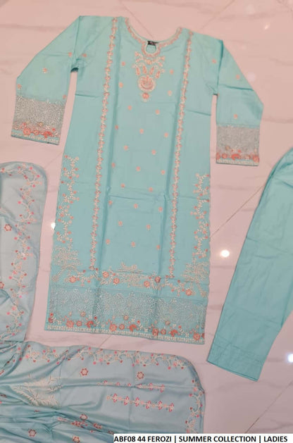 Ferozi cotton Pakistani women's casual straight shirt back view