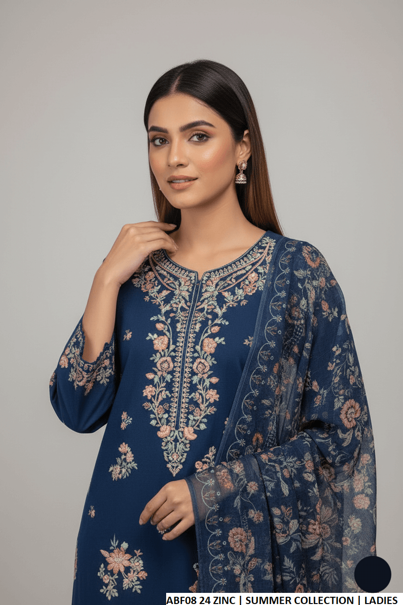 Zinc grey cotton Pakistani women's casual straight shirt side view
