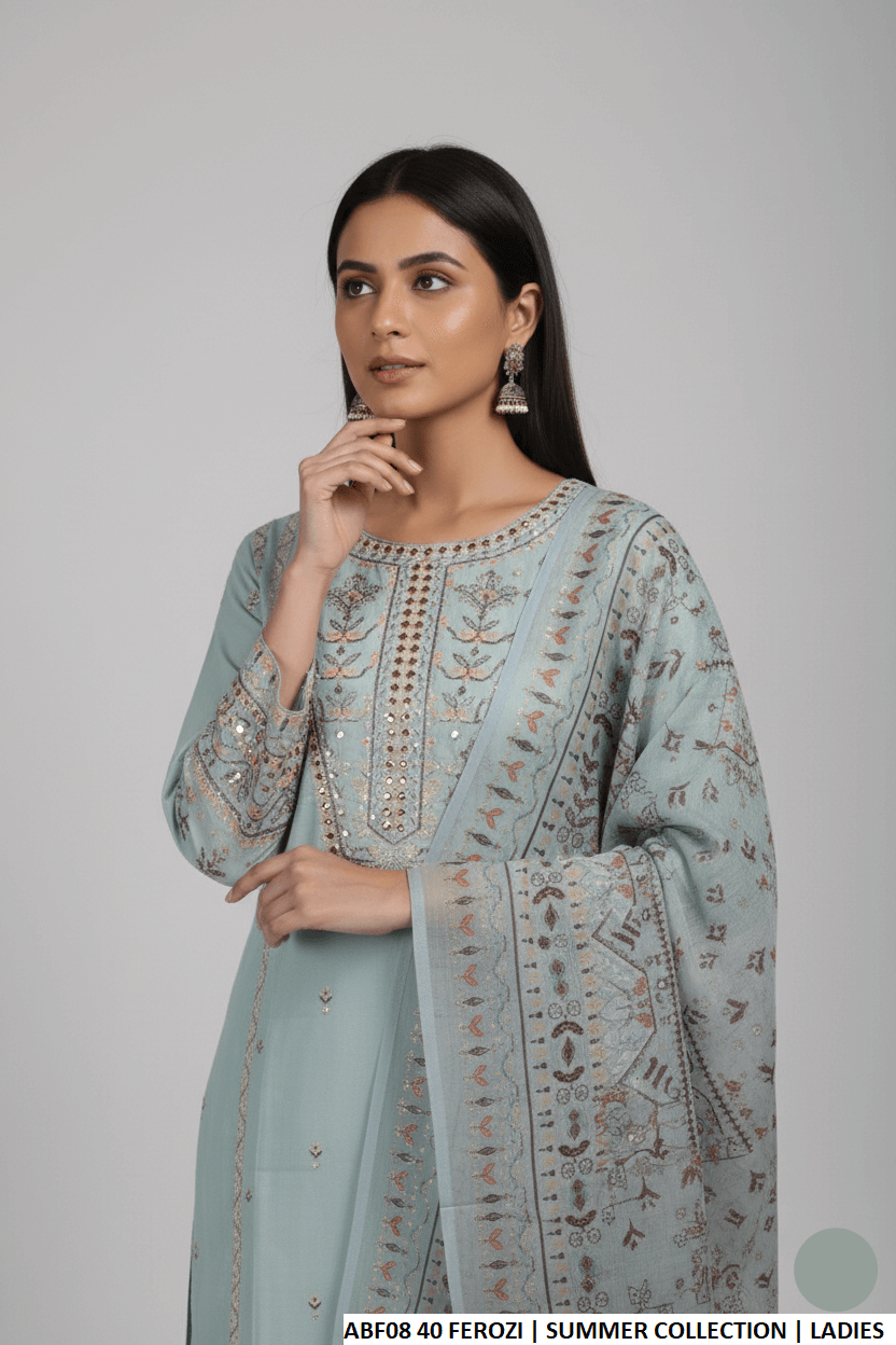 Pakistani women's ferozi cotton straight shirt plazo back view