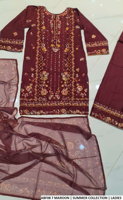 Pakistani women's maroon cotton straight shirt plazo back view