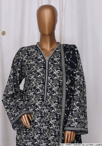 Lawn A-Line printed shirt - Pakistani women's casual summer outfit with cotton trouser and lawn dupatta front view