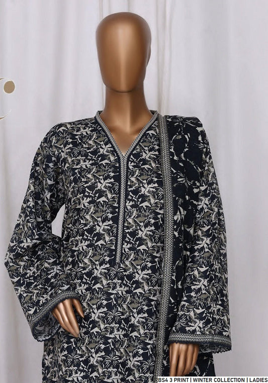 Lawn A-Line printed shirt - Pakistani women's casual summer outfit with cotton trouser and lawn dupatta front view