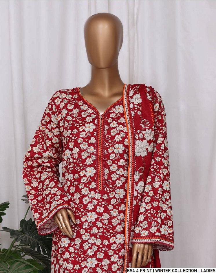 Lawn A-Line printed shirt - Pakistani women's casual summer outfit with cotton trouser and lawn dupatta front view