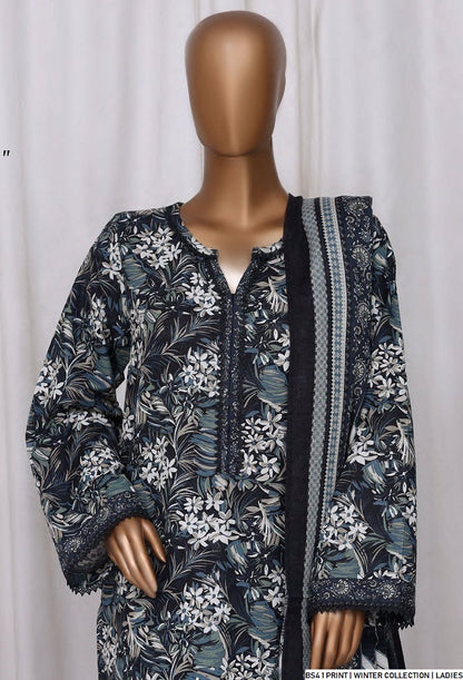 Lawn A-Line printed shirt - Pakistani women's casual summer outfit with cotton trouser and lawn dupatta front view