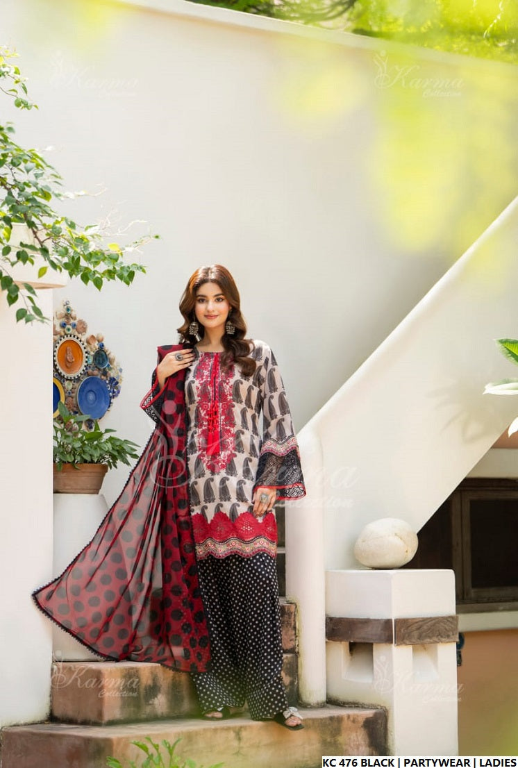 Pakistani women's black silk long kaftan back view