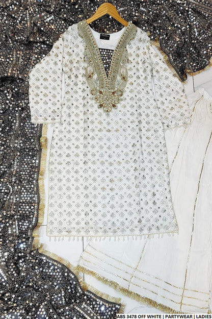 Pakistani women's navy blue organza straight shirt full view