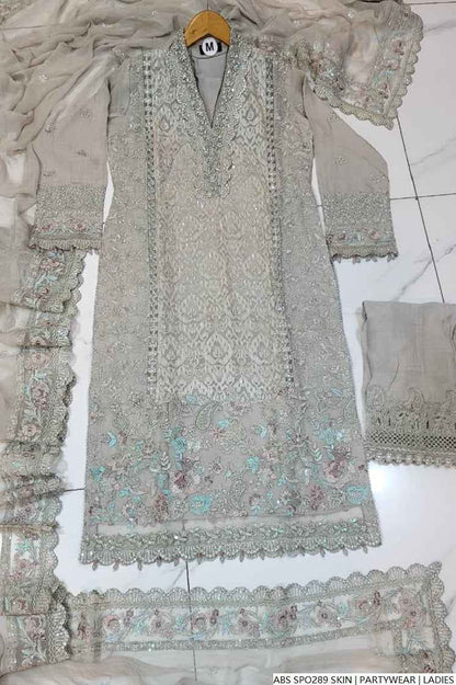 Pakistani women's skin chiffon straight shirt plazo full view