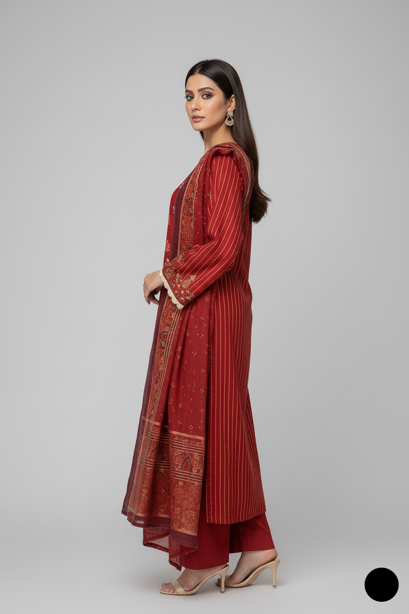 SG15 58 PRT Lawn Pakistani women's summer 3-piece suit back view