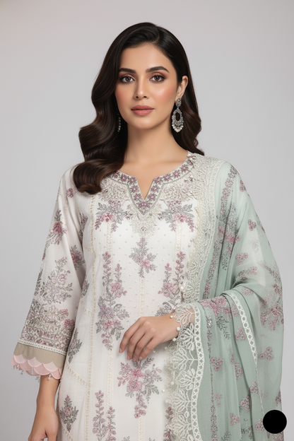 ABL 4076 - Elegant A-line Chiffon 3-Piece Women's Pakistani Suit