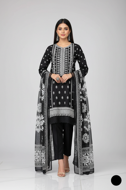 Lawn A-Line suit SG15 69 - Pakistani women's summer dress with digital printed dupatta front view