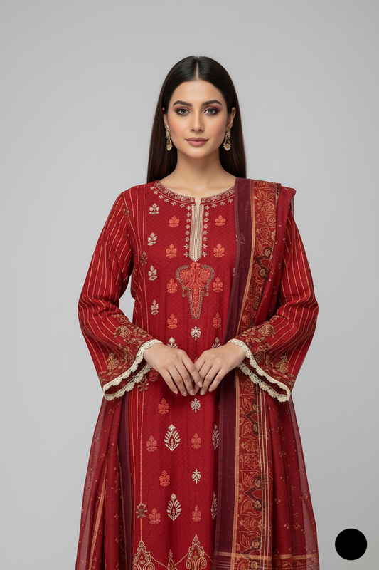 SG15 58 PRT Lawn women's straight shirt Pakistani summer outfit side view