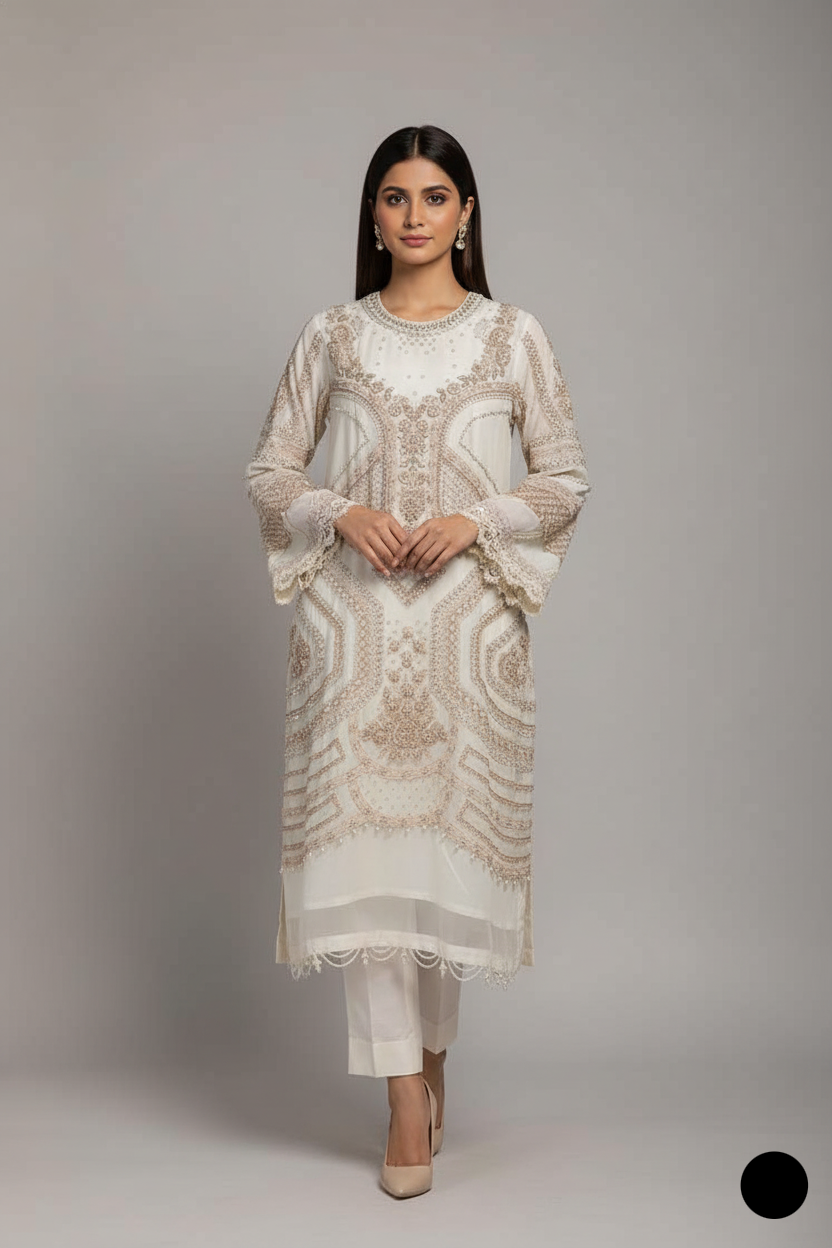 ABL 4078 - Elegant A-Line Chiffon 3-Piece Women's Pakistani Suit