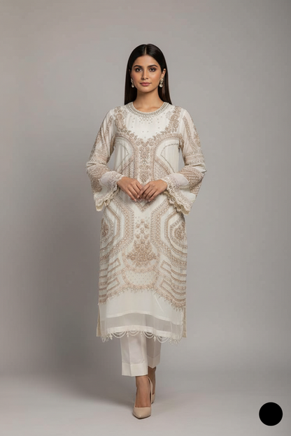 ABL 4078 - Elegant A-Line Chiffon 3-Piece Women's Pakistani Suit