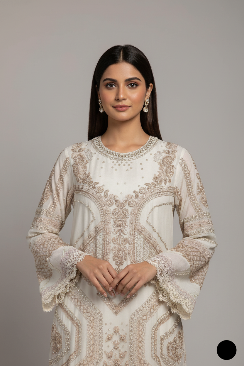 ABL 4078 - Elegant A-Line Chiffon 3-Piece Women's Pakistani Suit