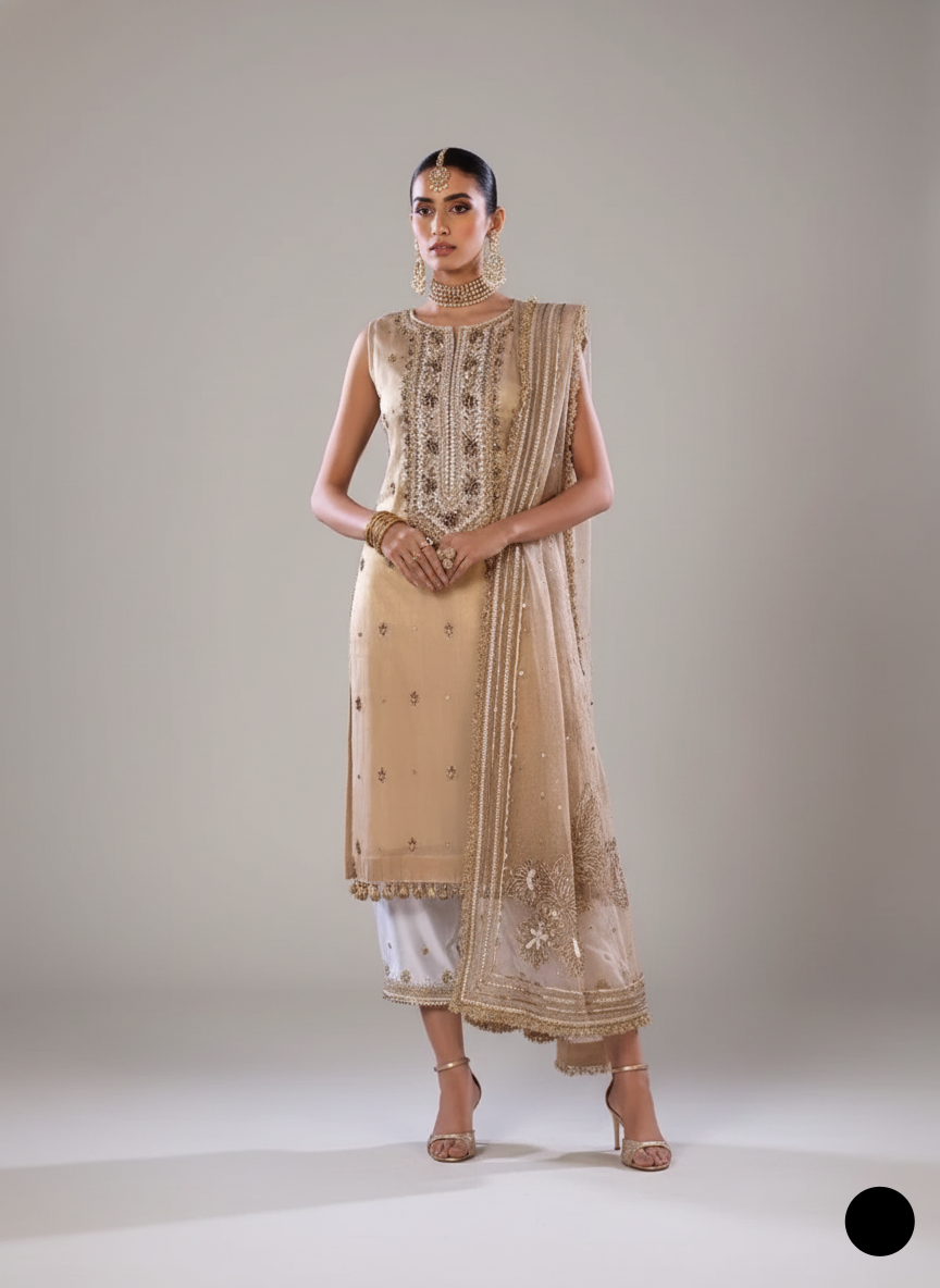 KB P254 Pakistani women's masuri straight shirt back view