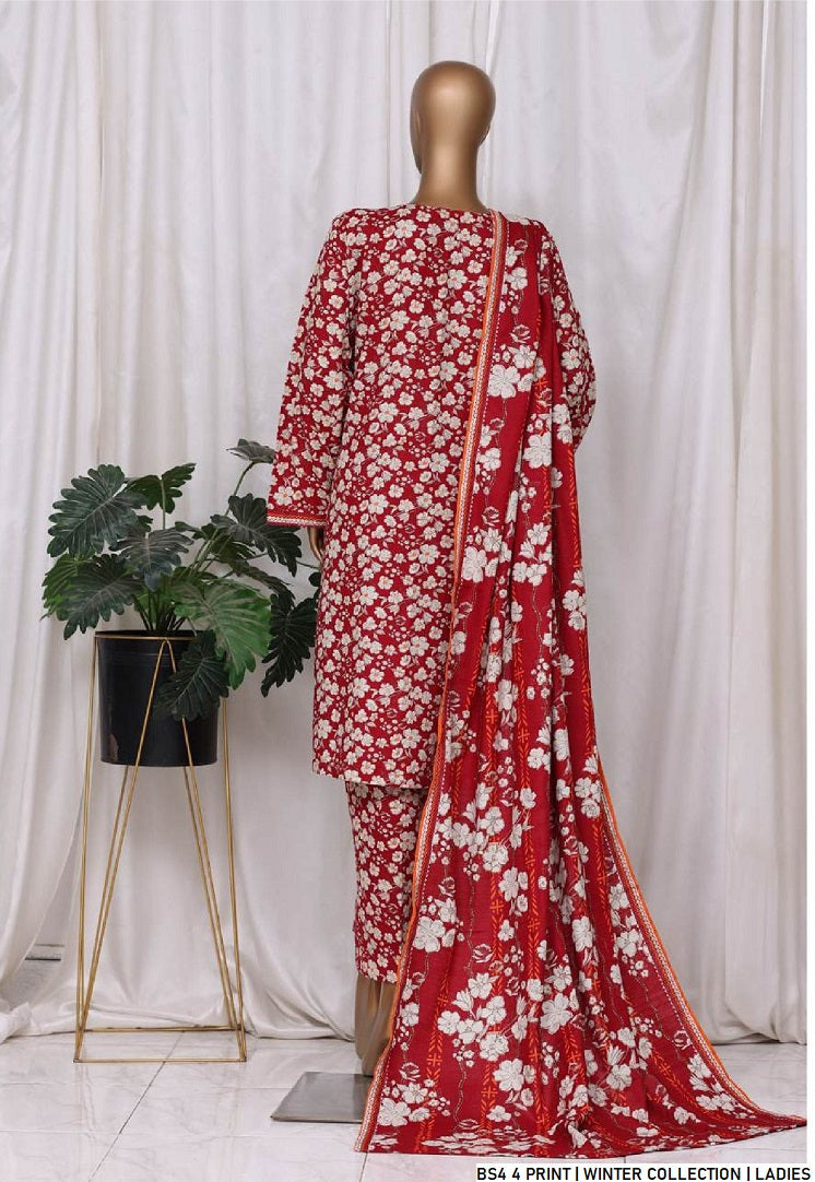 Pakistani women's lawn A-Line printed casual outfit back view