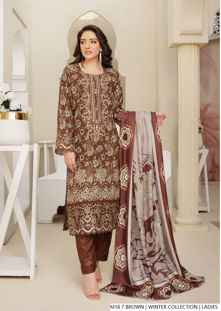 Pakistani women's brown lawn A-Line casual shirt detail view