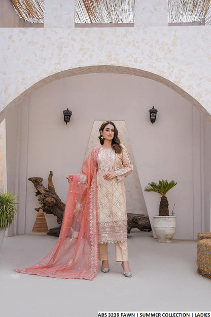 ABS 3239 Cotton straight shirt Pakistani women's everyday dress side view