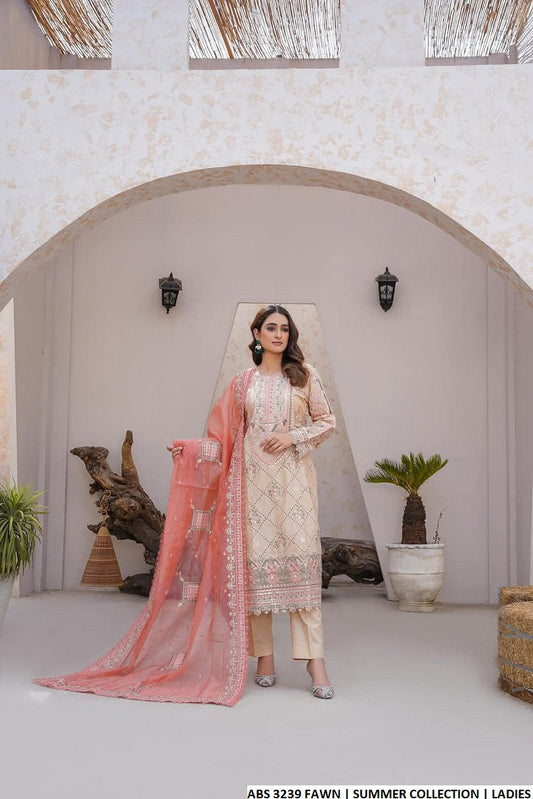 ABS 3239 Cotton straight shirt Pakistani women's everyday dress side view