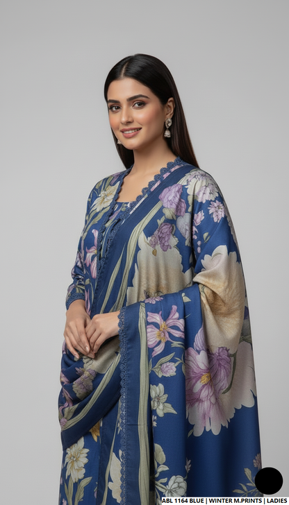 Pakistani women's printed lawn casual outfit detail view