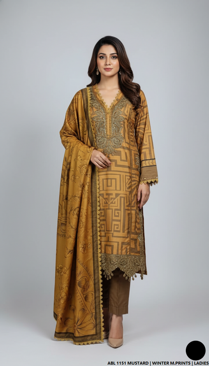 Pakistani women's printed lawn straight casual shirt side view