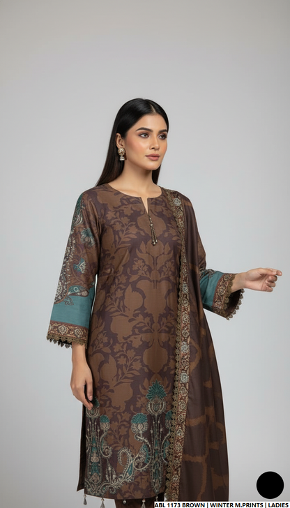 Pakistani women's printed lawn casual outfit detail view