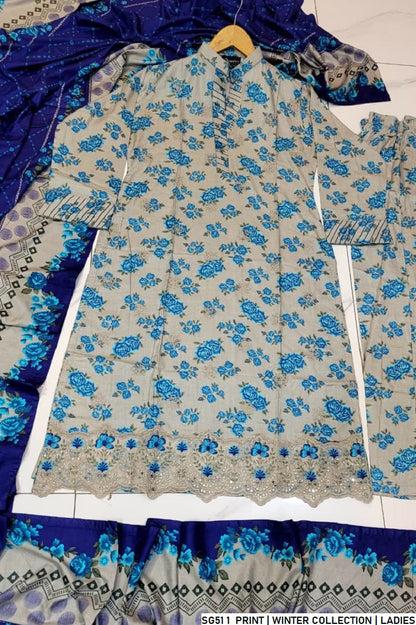Pakistani women's lawn A-Line printed casual shirt side view