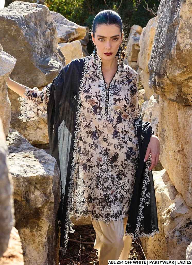Pakistani women's chiffon A-Line printed shirt side view