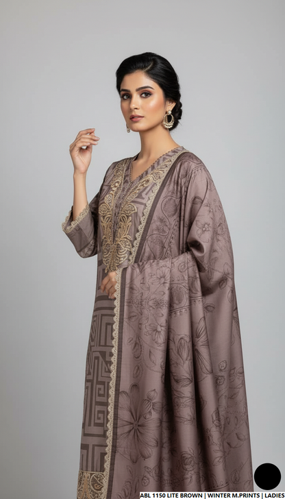 Pakistani women's printed lawn casual outfit detail view