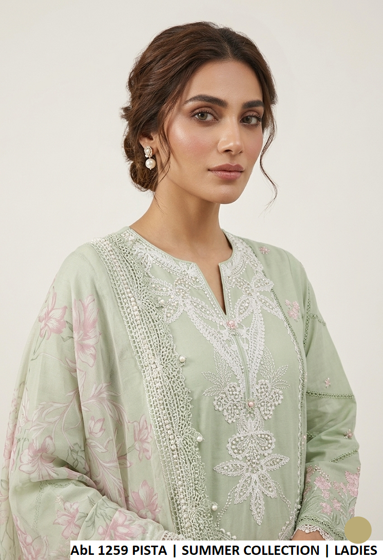 ABL 1259 PISTA - Pista Digital Silk 3-Piece Women's Cotton Pakistani Suit