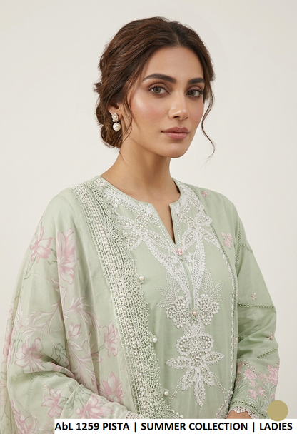ABL 1259 PISTA - Pista Digital Silk 3-Piece Women's Cotton Pakistani Suit
