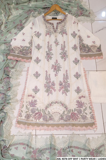 ABL 4076 - Elegant A-line Chiffon 3-Piece Women's Pakistani Suit