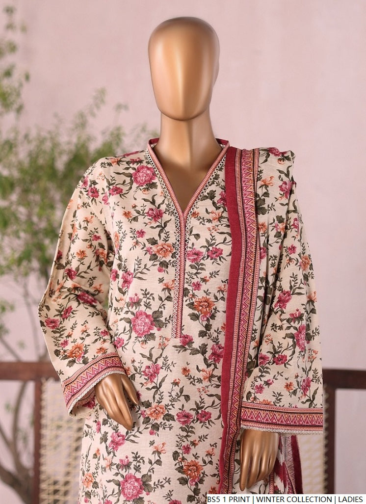 Lawn A-Line printed shirt - Pakistani women's casual summer outfit with cotton trouser and lawn dupatta front view
