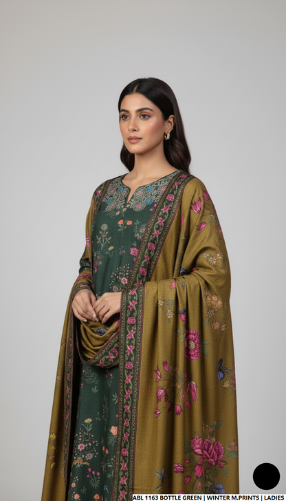 Pakistani women's printed lawn casual outfit detail view