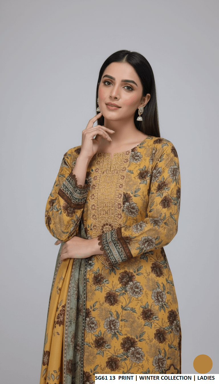 Pakistani women's lawn A-Line printed casual shirt side view