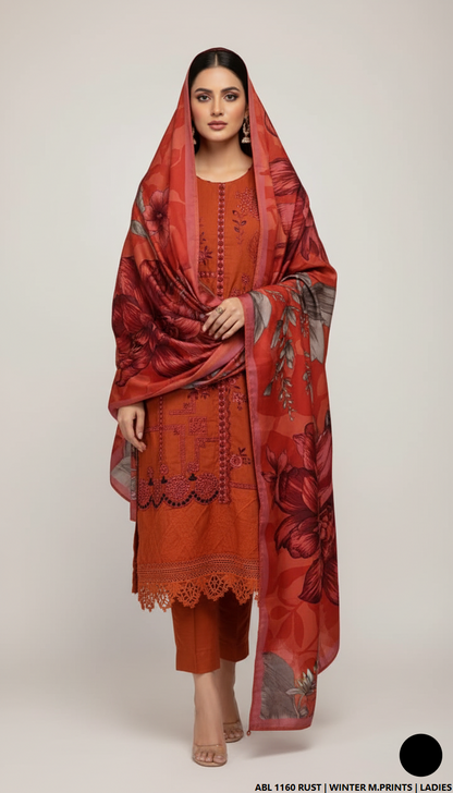 Pakistani women's printed lawn straight casual shirt side view