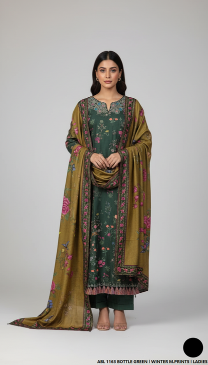 Pakistani women's printed lawn straight casual shirt side view