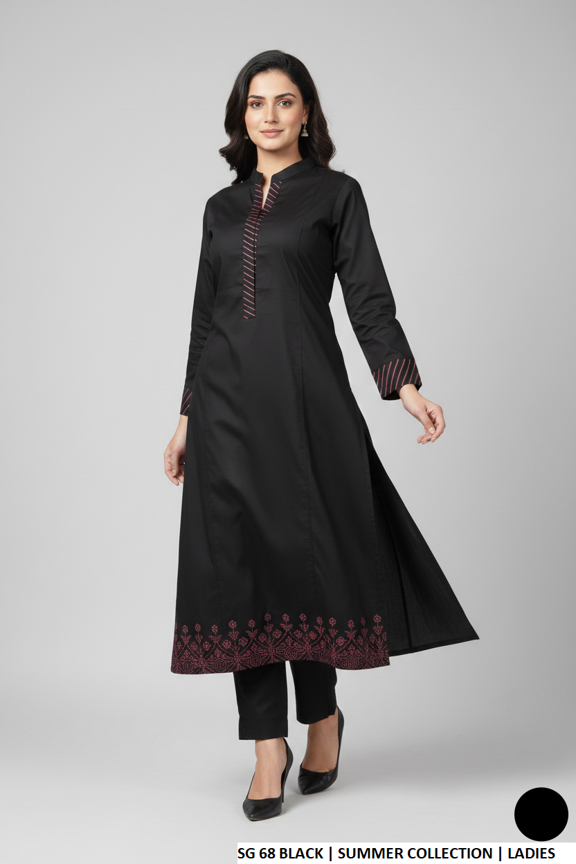 Pakistani women's tea pink cotton casual straight shirt back view