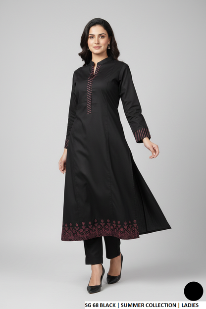 Pakistani women's tea pink cotton casual straight shirt back view